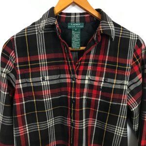 Lauren Ralph Lauren Women Plaid M  Long Sleeve Top